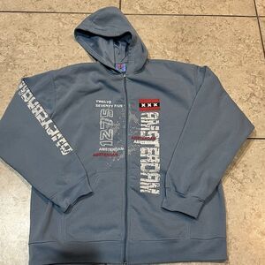 Deco World‎ Men's Size: XL Amsterdam 1275 Full Zip Light Blue Hoodie